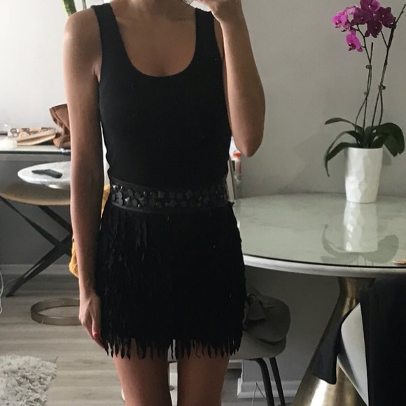 LITTLE BLACK DRESS w fringe - Picture 2 of 3